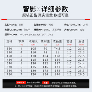 光威 智影鱼竿手竿旗舰轻硬7米2碳纤维28调6.3传统台钓鲫鱼杆8.1米+礼包