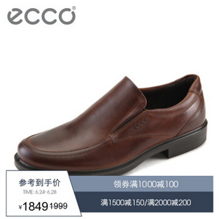 ECCO爱步男鞋商务正装鞋套脚透气皮鞋 英格伍610614 可可棕01482 41