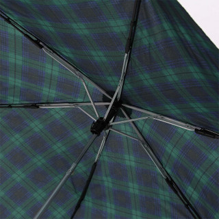 MUJI 晴雨两用轻量 折叠伞 暗绿黑格子 UMB50cm