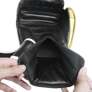 飞尔顿（FEIERDUN）拳击手套沙袋专用成人儿童散打健身训练送绷带缠手 黑金款