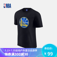 NBA 金州勇士队 球队logo系列 休闲运动 黑色短袖T恤 图片色 2XL