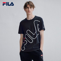 FILA 斐乐官方 男子短袖T恤 2019夏季新款运动休闲LOGOT恤男服 传奇蓝B-NV 180/100A/XL