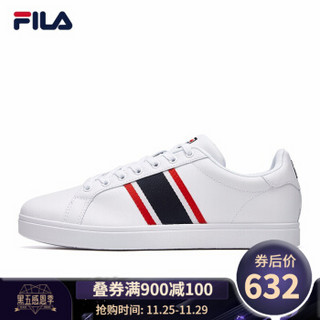 1FILA 斐乐官方 男子网球文化鞋2020新款休闲鞋板鞋小白鞋男鞋(Q4类似） 集团白-WT 40