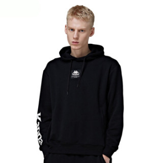 商品kappa卡帕 男款运动卫衣休闲长袖套头帽衫|k0852mt23m 黑色-990 l