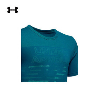 安德玛官方 UA Seamless 男童 运动短袖T恤 Under Armour-1343392 蓝色417 童L