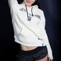 MSGD卫衣女子健身运动白色套头衫 白色 L(现货开售)