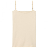 无印良品 無印良品 MUJI 女式 凉爽天竺带吸汗衬垫无袖内衣 米色 XL