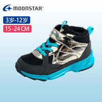 Moonstar月星 2019年冬季新款 男童棉鞋加厚冬鞋女童加绒保暖运动鞋平衡车鞋 金色 内长18cm