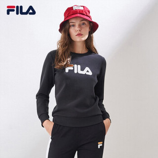 FILA 斐乐官方女卫衣2019春季新款针织套头衫女装 正黑-BK 160/80A/S