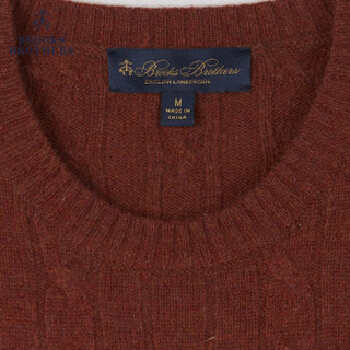 Brooks Brothers/布克兄弟男士19秋冬新品羊毛针织圆领套头毛衣 B815-酒红色 S