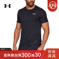 Under Armour 安德玛官方 UA男子 Speed Stride运动短袖T恤-1326564 黑色001 M