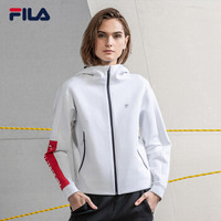 FILA（斐乐）2019 R系列女外套春季新款休闲运动服时尚防风针织连帽外套女服 玉石白-WT 165/84A/M