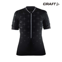 CRAFT 夸夫特 Belle 闪亮 短袖骑行服 女反光修身排汗 黑色/白色 M