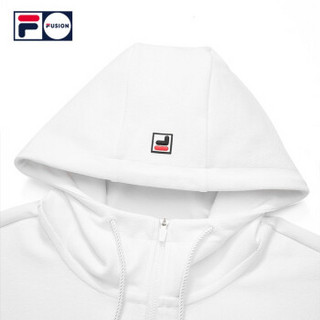 FILA FUSION 斐乐 男子连帽卫衣 2019冬季新款潮流撞色男款卫衣 白色-WT 175/96A/L