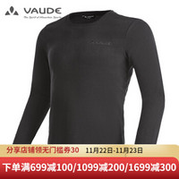 巍德（VAUDE）男款秋冬舒适保暖透气抓绒打底男长袖登山徒步日常1318098 黑色 S