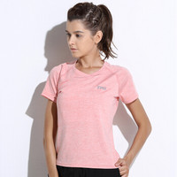 THE FIRST OUTDOOR 女款户外速干衣 舒适透气运动跑步短袖t恤衫运动服 绯红 XL