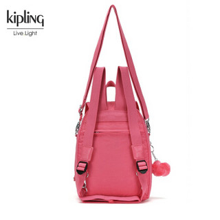 Kipling凯浦林2018新款双肩背包轻便旅行包大容量女士背包 都市亮粉