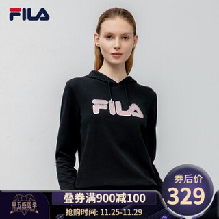 FILA 斐乐官方 女子卫衣 2019秋季新针织连帽LOGO卫衣女上衣 传奇蓝-NV 175/92A/XL