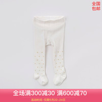 davebella戴维贝拉夏装新款女童儿童连裤袜 宝宝连脚打底裤袜 米色 3T(建议身高80-90cm)