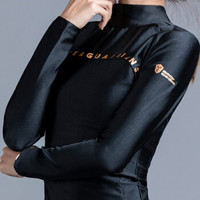 MSGD紧身衣女子长袖训练瑜伽速干紧身上衣 太空黑 L