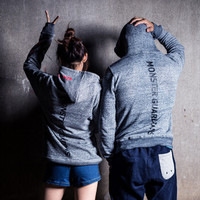 MSGD春季运动连帽衫带帽卫衣 宽松休闲印花帽衫上衣 花灰色 XL(现货开售)