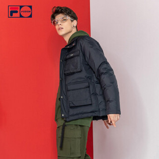 FILA 斐乐2018 FUSION系列男装外套冬季新款运动休闲工装潮流外套男 深黑-BK 175/96A/L