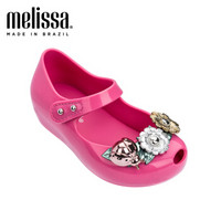 mini Melissa梅丽莎19年春季花朵小童鱼嘴魔术贴凉鞋32439 粉色 内长15.5cm