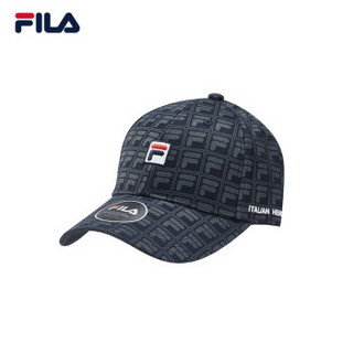 FILA 斐乐官方棒球帽 2020新款运动时尚潮流满印棒球帽 传奇蓝-NV XS
