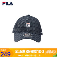 FILA 斐乐官方棒球帽 2020新款运动时尚潮流满印棒球帽 传奇蓝-NV XS