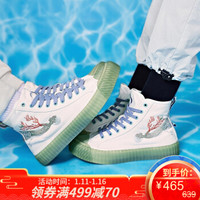 Kappa卡帕艺术家联名五行之水情侣男女高帮帆布鞋K09Y5VS84 韩国白/浅玫红/月岩灰-012 37