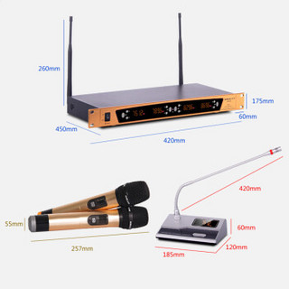 奇声（QISHENG） QM-960会议一拖四U段k歌麦克风无线话筒家用套装 手持一拖四