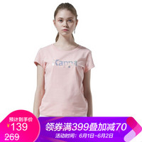 KAPPA卡帕 方标女款运动短袖休闲T恤夏季半袖 2019款|K0922TD07 粉色-400 L