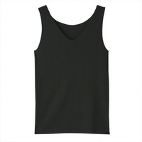 无印良品 MUJI 女式 整体无缝头 背心 黑色 L