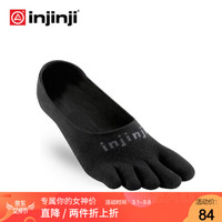 Injinji五指袜 短筒薄款休闲袜coolmax男女款隐形船袜短袜 黑色 L