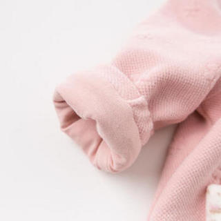 davebella戴维贝拉冬季新品女童保暖套装 宝宝两件套 粉色 90cm(3T(建议身高80-90cm))
