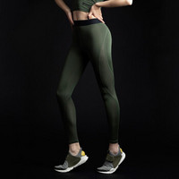 MSGD 紧身裤 女子高腰速干健身瑜伽裤 Green 绿色 L