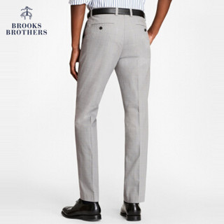 Brooks Brothers/布克兄弟男士Supima棉修身斜纹棉布微弹低腰长裤 0007-灰色 3032