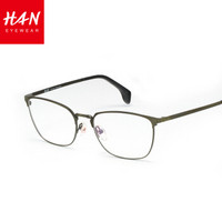 汉（HAN）近视眼镜框架男女款 复古全框眼镜架 近视眼镜架光学配镜 4855 青铜色 配镜(1.67超薄非球面镜片200-1000度)