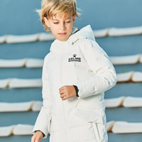 kelme（kids）男童冬季儿童羽绒服中长款男保暖可拆卸帽外套 36843075 黑色 105