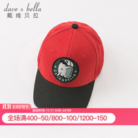davebella戴维贝拉2019新品儿童帽子 男女宝宝棒球帽中大童鸭舌帽 红色 davebella FIVE（56）(可调节帽围约
