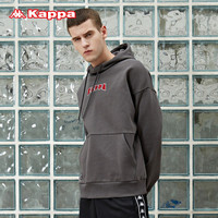 Kappa卡帕 男款运动卫衣休闲长袖套头帽衫|K0852MT80D 灰色-133 XL