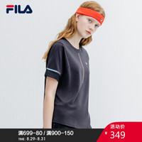 FILA 斐乐官方 高圆圆同款 女子短袖T恤 2019夏季新款宽松短袖衫 传奇蓝-NV 170/88A/L