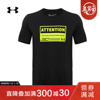 Under Armour 安德玛官方UA男子库里SC30 Attention运动T恤-1357768 黑色001 M