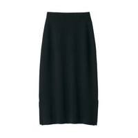 無印良品 MUJI 無印良品 女式 羊毛混双面针织 裙 黑色 女式XS-S