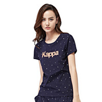 Kappa卡帕 女款运动短袖休闲T恤夏季半袖|K0722TD61 深海蓝-888 XL