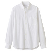 無印良品 MUJI 無印良品  男式 棉水洗 牛津纽扣领衬衫 白色 M