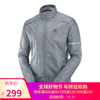 萨洛蒙（Salomon）男款透气轻量皮肤衣AGILE WIND JKT M C11178灰色 L