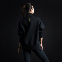 MSGD卫衣女士春季空气层健身运动套头衫 DarkNight Gold 暗夜黑金 L