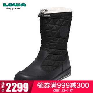 LOWA 德国 冬季户外防水保暖雪地靴 VALLOIRE Ⅱ GTX 进口女款中帮 L420517 黑色047 38