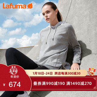 LAFUMA乐飞叶女士秋冬户外健身运动跑步连帽休闲卫衣 LFTS8D752 浅灰色G1 34